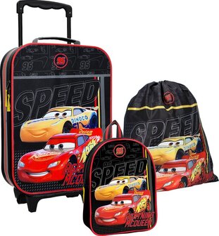 Disney Disney Trolley Koffer Set Cars black Kinderkoffer Zwart