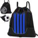 Ibenzoa® Sac à dos noir bleu avec cordon de serrage et sac en filet détachable pour ballons et équipement