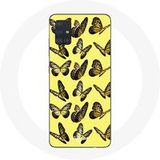 Maniacase Hoesje voor Samsung Galaxy A51 5G Vlinders Gele Achtergrond