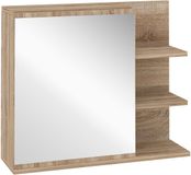 Homcom Kleankin Spiegelkast - Spaanplaat - 60x18x50cm - Natuurlijk hout