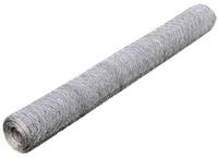 vidaXL Kippengaas - 25x0,5 m - Gegalvaniseerd staal - Zilverkleurig