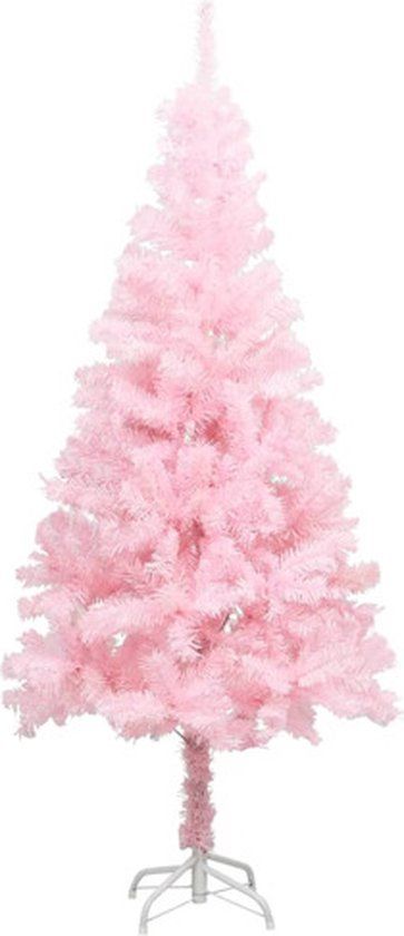 vidaXL Kunstkerstboom met standaard 150 cm PVC roze