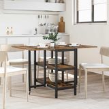 vidaXL Eettafel Bewerkt Hout Gerookt Eiken 122 x 80 x 76,5 cm