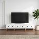 Maison Exclusive Meuble TV exclusif - Étagère TV avec tiroirs, blanche, 147 x 34,5 x 30 cm, en panneaux de particules