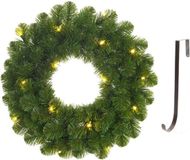 Mica Decorations Couronne de Noël verte éclairée 60 cm avec 30 LED