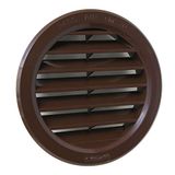 La Ventilazione T10M ventilatierooster van kunststof, rond, bruin, voor inbouw, diameter 120 mm
