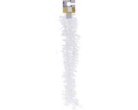 Bellatio Decorations Koopman International Folieslinger - met sterretjes - Wit - kerstversiering - 180 cm