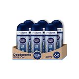 Nivea Men Cool Kick Roll-On deodorant anti-transpirant voor heren, 6 x 50 ml, met Cool-Care formule, deodorant rol voor 48 uur frisheid