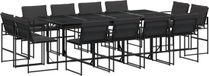 vidaXL Ensemble de jardin 13 pièces avec coussins, textilène, noir