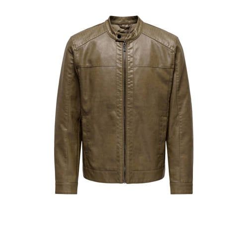 ONLY & SONS leren jas ONSMIKE monks robe