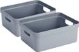 Sunware Boîte de rangement Sigma - 8x - plastique - bleu foncé - 24 litres