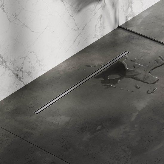 Brauer Douchegoot XS met flens - RVS geborsteld 90 cm - DR90RR