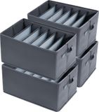 Merkloos / Sans marque Famanu Lade-organizer 4 stuks met 6 vakken voor jeans, truien en sjaals - 43 x 30 x 25 cm