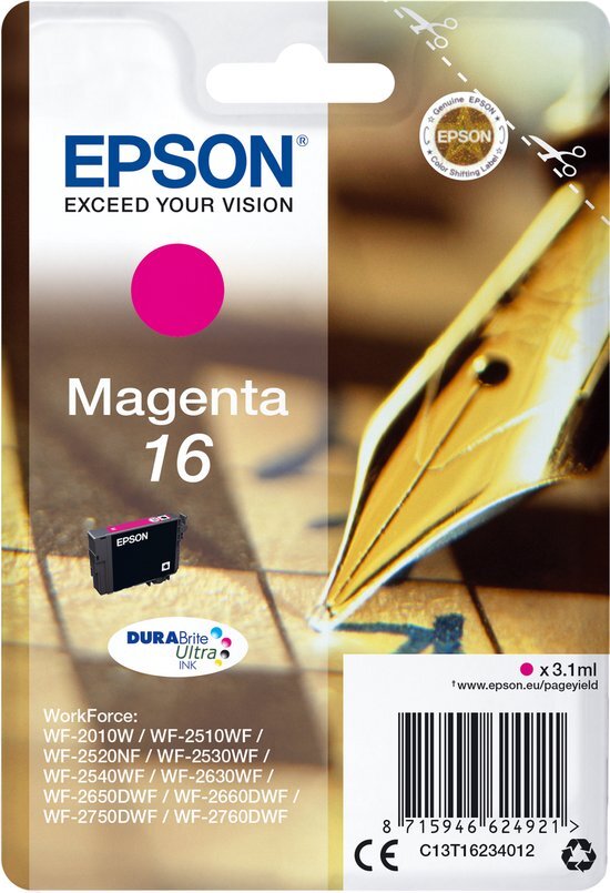 Epson Pen and crossword Singlepack Magenta 16 DURABrite Ultra Ink single pack / magenta