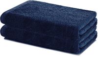 Lavea® Set van 2 Douchelaken 60x120 cm – Zachte en Absorberende Badhanddoeken – 100% Katoen – Oeko-TEX 100 – met Badstofstructuur – Wasbaar op 60°C – voor Badkamer, Fitness en Spa – Marineblauw
