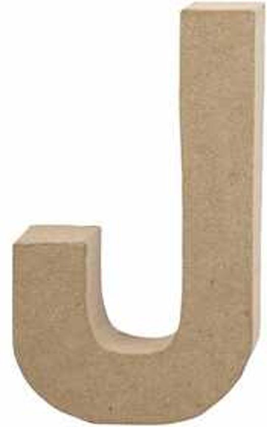 Letter J - 20.5 cm - Brown - Unisex