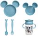 Disney SILHOUET Disney Mickey Serviesset voor kinderen – bord met vakken – kom – lepel – vork en leerbeker 360° – grappig en praktisch design voor babymaaltijden – Blauw – Kunststof – Vaatwasser veilig – Magnetronbestendig – Ovenbestendig – Vriezerbestendig – 4 stuk(s)
