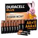 Duracell Plus AA & AAA-batterijen, combopakket van 12xAA en 8xAAA, Alkalinebatterijen 1,5V, Met POWER BOOST-actieve stoffen, 0% Plastic Verpakking, MN150/ MN2400