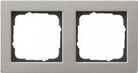 Gira E2 Afdekraam schakelmateriaal - Roestvaststaal (RVS) - Mat - 2-voudig frame