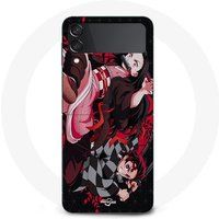 Hoesje Samsung Galaxy Z Flip4 demonendoder tanjiro nezuko aanval gevecht