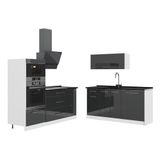 Vicco Cuisine "Fame-Line", Anthracite Haute brillance/Blanc, 340cm