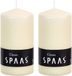 Spaas Cilinderkaars/stompkaars - ivoorwit - 2 stuks - 6 x 10 cm - 25 branduren