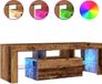 vidaXL Tv-meubel met LED 120x36,5x40 cm bewerkt hout oud hout