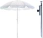 Merkloos Parasol met metalen grondharing - wit - polyester - Dia 145 cm