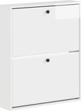 vidaXL Schoenenkast BREDA 71 x 17 x 86 cm Bewerkt hout Hoogglans wit