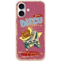 Apple iPhone 16 Retro disco bedrukt siliconen hoesje