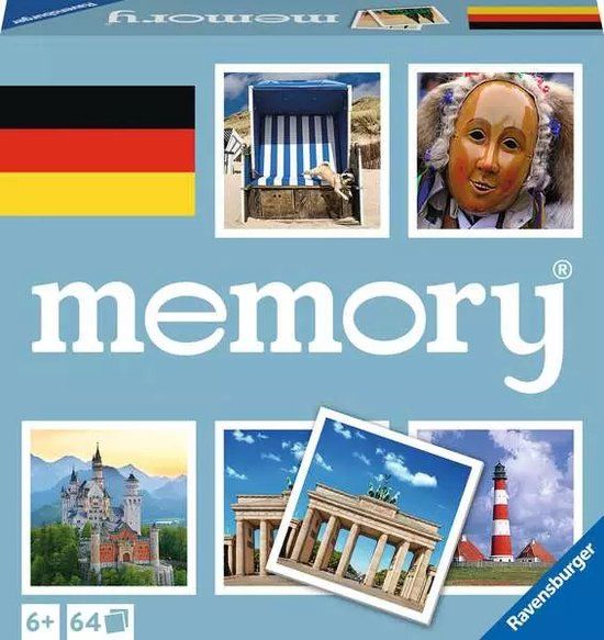 Ravensburger Deutschland memory® - 20883 - der Spieleklassiker quer durch Deutschland, Merkspiel für 2-8 Spieler ab 6 Jahren