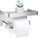 Unyqoos Porte-rouleau de papier toilette Acier inoxydable Argent Montage mural Bande adhésive