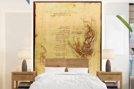 Nr1Wallpaper Behang - Fotobehang De menselijke voortplanting - Leonardo da Vinci - Breedte 195 cm x hoogte 260 cm