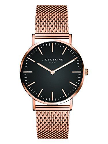 Liebeskind Berlin Dames Analoog Kwarts Horloge LT-0098-MQ 34 mm Roségoud-Zwart