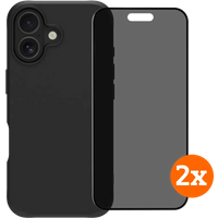 BlueBuilt Protective Back Cover iPhone 17 Zwart + Privacy Filter Screenprotector Duo Pack