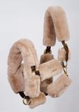 Harrys Horse Couverture de licol en fourrure - Taille : Cob - Crème - Polyamide