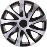 DRÄCO DRACO Set van 4 stuk Wieldoppen CS 14" - zilver/zwart