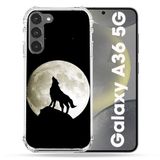 Cokitec Samsung Galaxy A36 5G Animal Wolf Zwart Versterkte Hoes