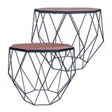 Pajoma Geo bijzettafeltjes - Set van 2 - Metaal & Hout