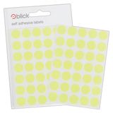 Blick Circle stickers, fluorescerend geel, 13 mm (140 stickers)
