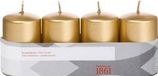 Trend Candles Bougies cylindriques/bougies en forme de tronc - set 4x - or - 5 x 8 cm - 18 heures de combustion