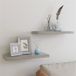 vidaXL 2x Etagères Murales Flottantes Salon Gris Béton 60x23,5x3,8 cm MDF
