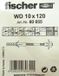 Fischer Plomberie fixation WD 10 x 120 (80655) kit de plomberie Set de fixation pour lavabo cheville vis de fond