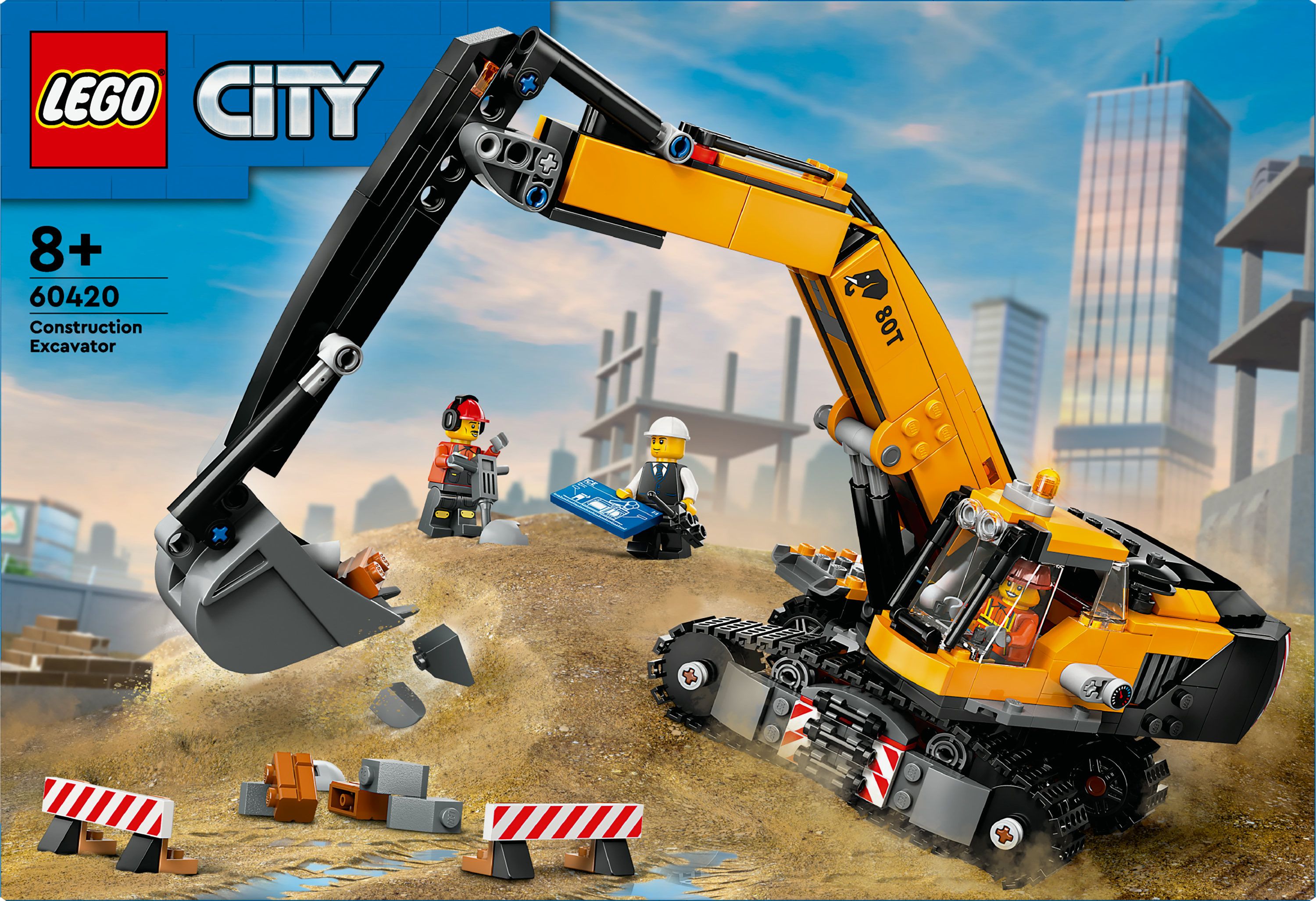 LEGO City Gele graafmachine 60420 Bouwset - 633 Onderdelen - 8+ Jaar