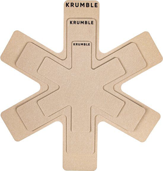Krumble Panbeschermers set van 3 stuks - Diameter 20, 30 en 38 cm - Taupe