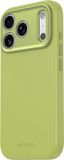 DECODED Étui en silicone pour iPhone 18 Pro Max / 17 Pro Max, toucher doux de qualité supérieure, revêtement antibactérien, utilisable avec MagSafe, anneau de caméra entièrement protecteur en métal, bouton de caméra en verre, boutons en métal, prise ferme, vert clair