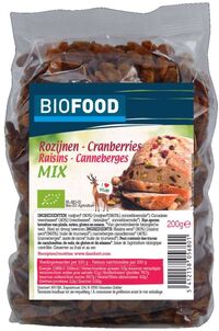 Biofood Biofood Rozijnen - Cranberries Mix 200 g