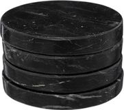 Secret de Gourmet Onderzetters glazen - 4x stuks - Marmer - Zwart
