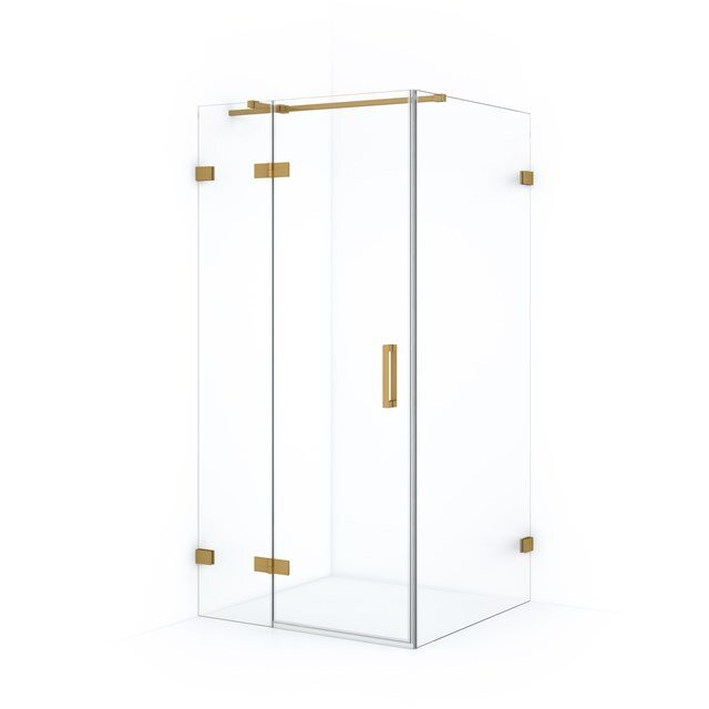 Maxaro Douchecabine Diamond 100x90cm 8mm Helder Veiligheidsglas Goud met Draaideur