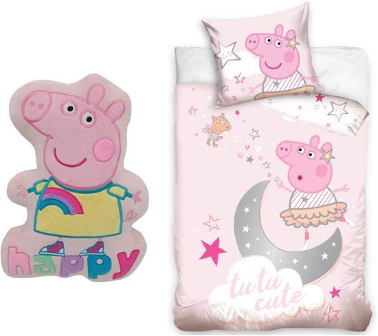 4KidsOnly Peppa Pig dekbedovertrek + kussen 140x200 cm Katoen Kinderen